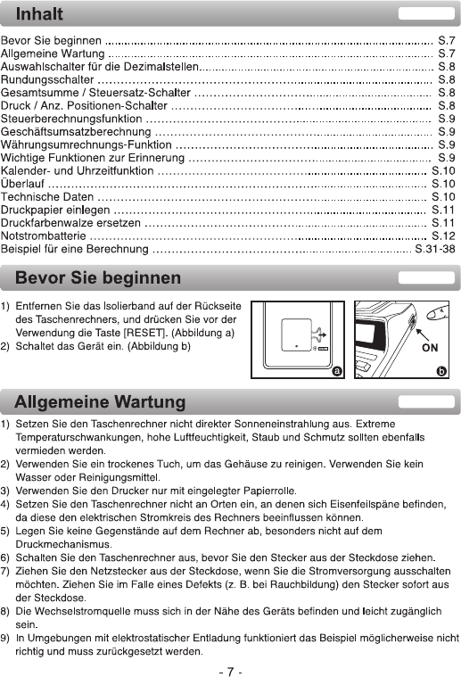 Bedienungsanleitung Canon MP121-MG (Seite 1 Von 6) (Deutsch)