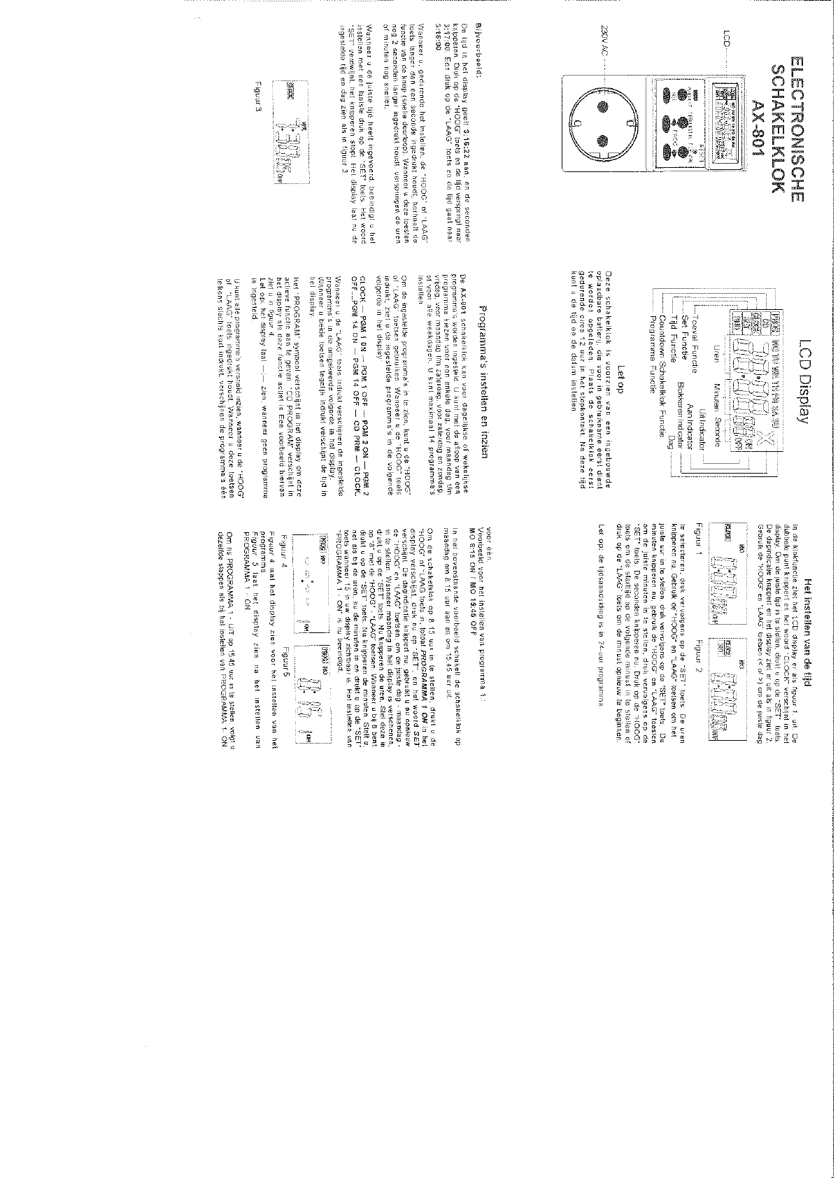 Bedienungsanleitung Timecontrol Ax 801 Seite 1 Von 2 Hollandisch