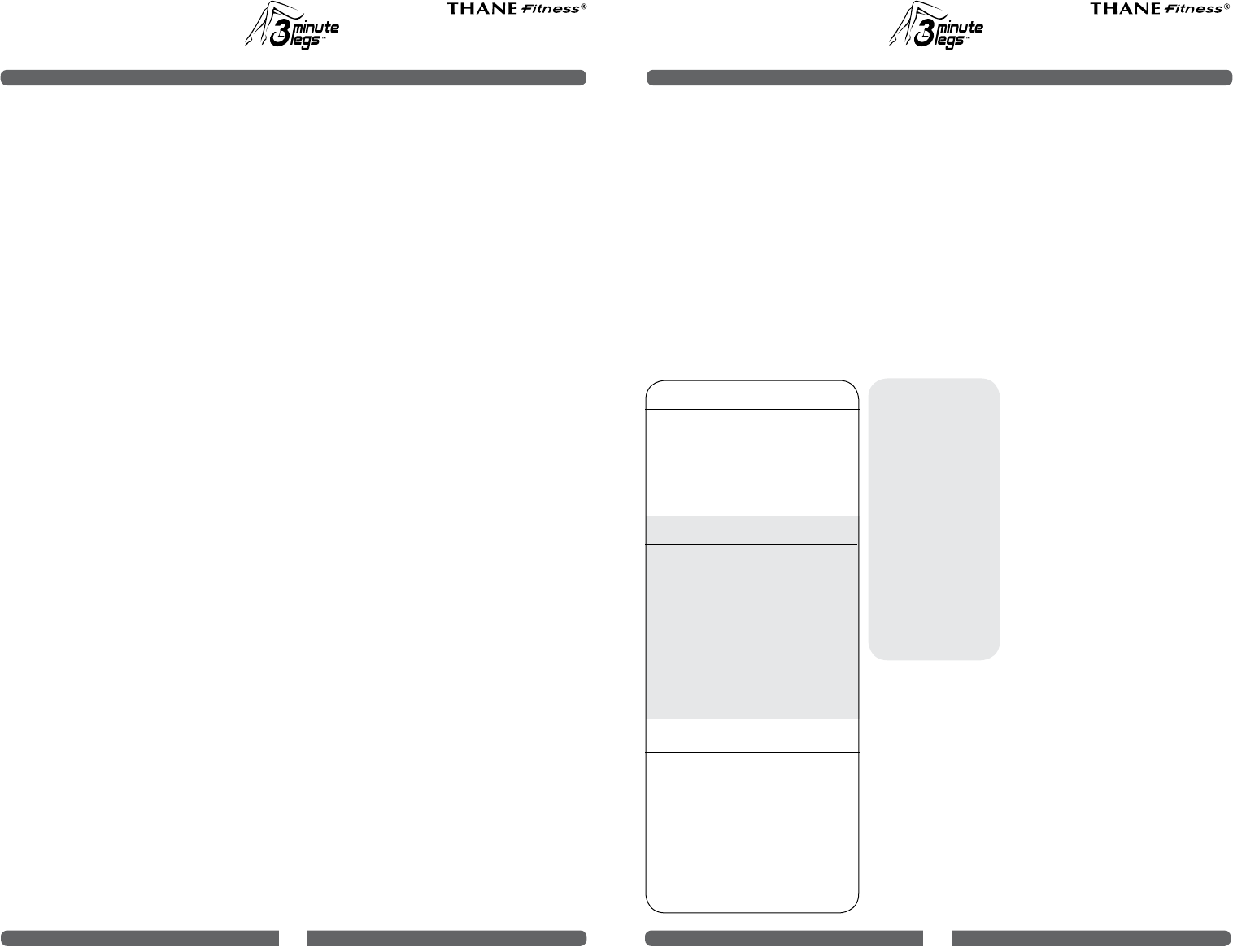 Bedienungsanleitung Thane 3 minute legs Seite 21 von 21 Englisch