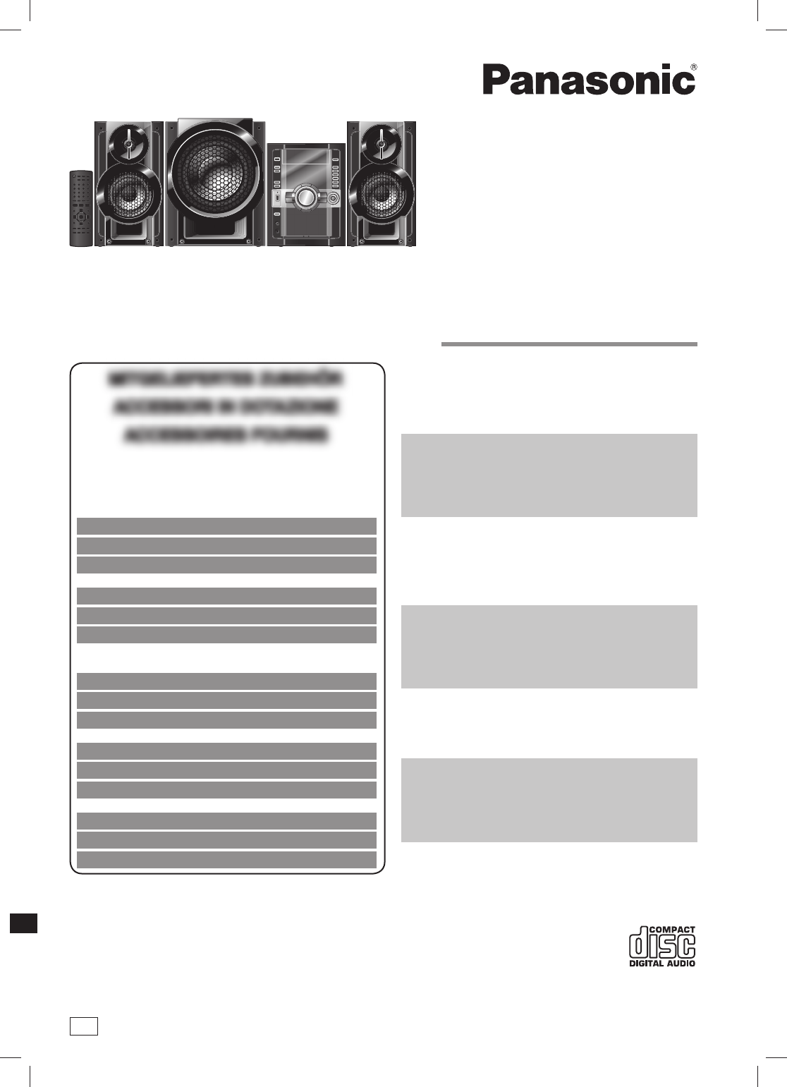 Bedienungsanleitung Panasonic Sc Ak770 Seite 1 Von 68 Deutsch Franzosisch Italienisch