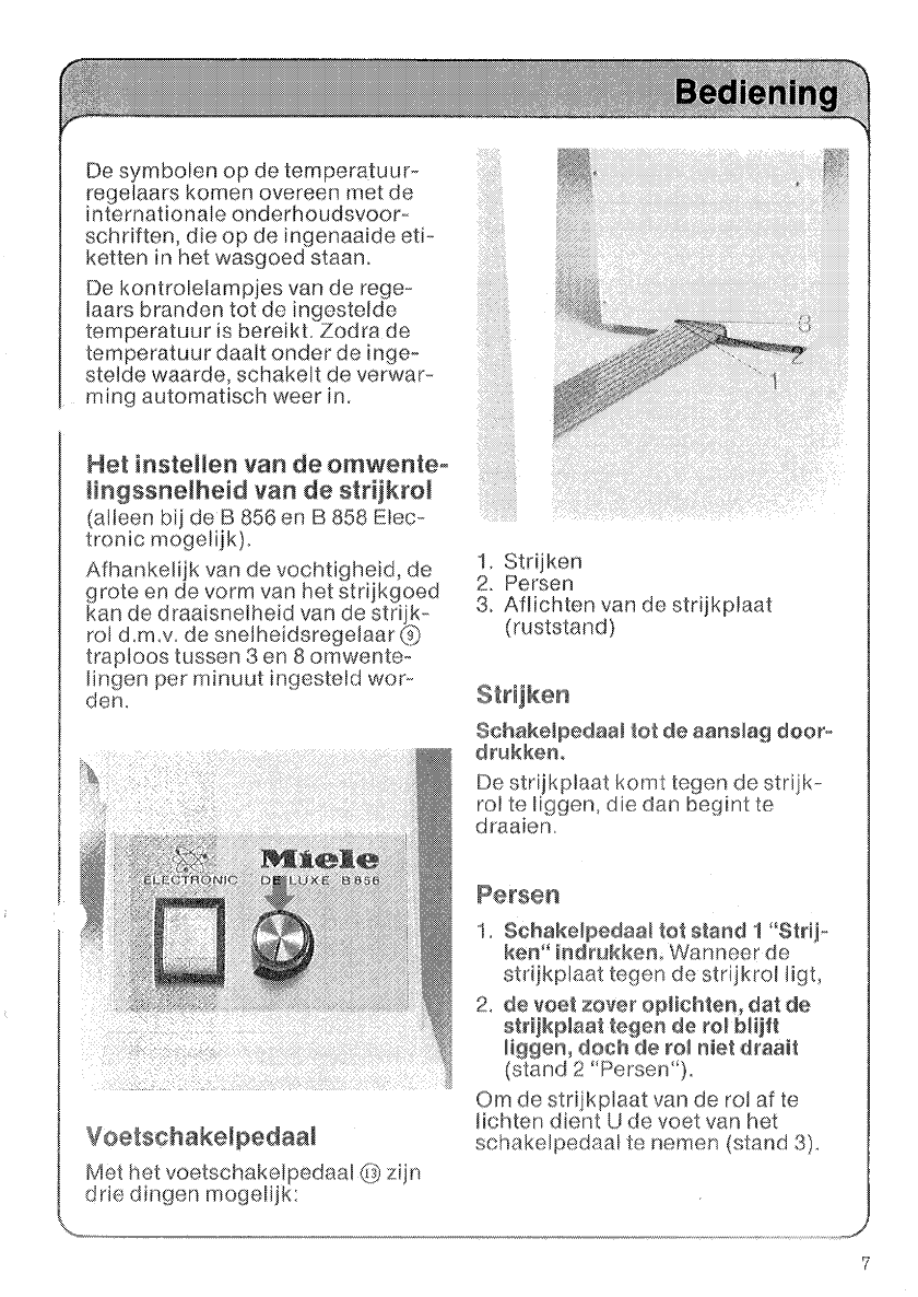 Bedienungsanleitung Miele B 855 (Seite 7 Von 24) (Holländisch)